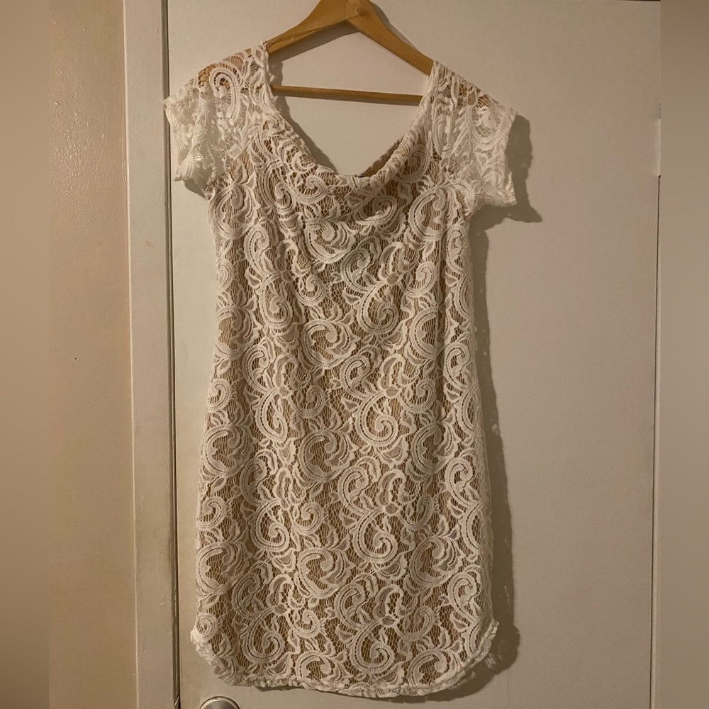 White Off Shoulder Lace Dress
